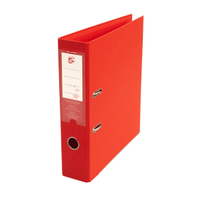 5 Star Presentation Lever Arch File A4 Polypropylene 58mm Capacity Red - View #4