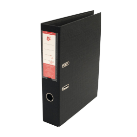 5 Star Office Premium Polypropylene Lever Arch File Foolscap Black 10 Pack 171867 F