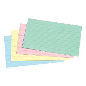 5 Star Office Record Cards Ruled 127mm x 76mm Assorted 100 Pack 396585 F