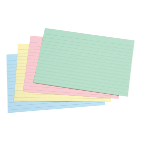 5 Star Office Record Cards Ruled 152mm x 102mm Assorted 100 Pack 396586 F