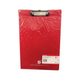 5 Star Office Red Foolscap Fold Over Clipboard With Front Pocket 125271 F