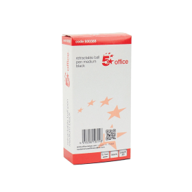5 Star Office Retractable Ball Pen 0.7mm Line Black 20 Pack 284066 F