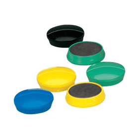 5 Star Office Round Plastic Covered Magnets 30mm Assorted 10 Pack 180538 F