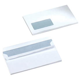 5 Star Office Self Seal DL Windowed Wallet Envelope 80gsm White 1000 Pack M90025 128002 F