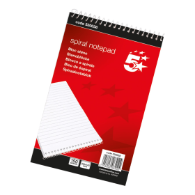5 Star Office Shorthand Pad Wirebound 60gsm Ruled 300 Pages Red 10 Pack 127572 F