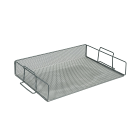 5 Star Office Stackable Side Load Mesh Letter Tray Foolscap Silver 565561 F