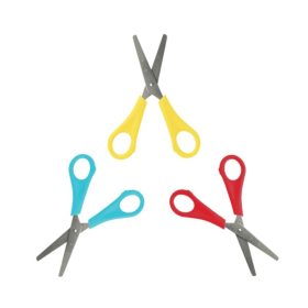 5 Star Office Stainless Steel School Scissors Plastic Handles 130mm Assorted 30 Pack 126485 F
