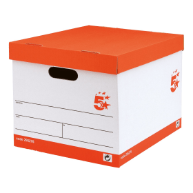 5 Star Office Storage Box Red White 10 Pack 137147 F