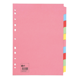 5 Star Office Subject Dividers 10 Part 155gsm A4 Assorted 10 Pack 932198 364013 F