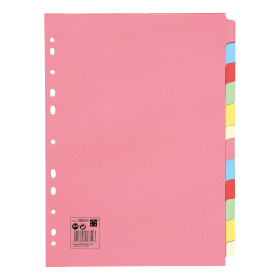 5 Star Office Subject Dividers 12 Part 155gsm A4 Assorted 330925 105657 F