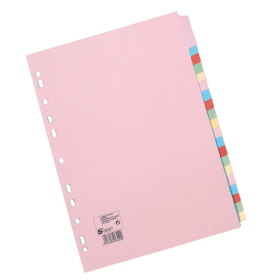 5 Star Office Subject Dividers 20 Part 155gsm A4 Assorted 10 Pack 932211 364009 F