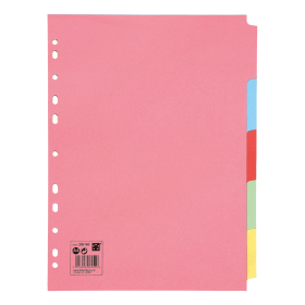 5 Star Office Subject Dividers 5 Part 155gsm A4 295160 121927 F