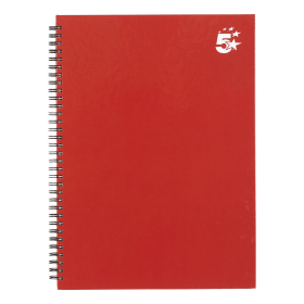 5 Star Office Twinbound Hardback 140 Pages A4 Berry 5 Pack 567007 F