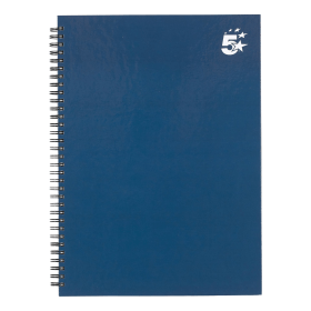 5 Star Office Twinbound Hardback 140 Pages A4 Indigo 5 Pack 567008 F