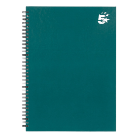 5 Star Office Twinbound Hardback 140 Pages A4 Teal 5 Pack 567009 F