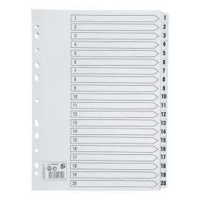 5 Star Office White 160gsm Mylar Index Dividers 1 20 464424 152596 F