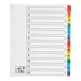 5 Star Office White Multicoloured Wide Mylar Index Dividers 1 12 907034 143373 F