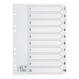 5 Star Office White Mylar Index Dividers 1 10 464408 137568 F