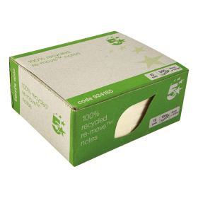 5 Star Recycled Sticky Notes 100 Sheets 127mm x 76mm Yellow 12 Pack 389048 F