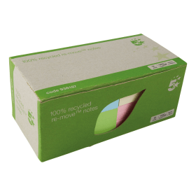 5 Star Sticky Notes 100 Sheets 76mm x 76mm Pastel 12 Pack 463309 F