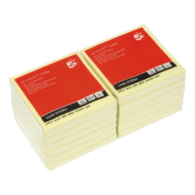 5 Star Sticky Notes Concertina Pad 100 Sheets 76mm x 76mm Yellow 12 Pack 154894 F