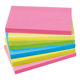 5 Star Sticky Notes Extra Sticky 90 Sheets 127 x 76mm Neon Assorted 6 Pack 477482 F