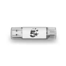 5 Star USB 3.2 64GB Gen 1 Combo Flash Memory Drive with USB A C Silver 667950 928559 F