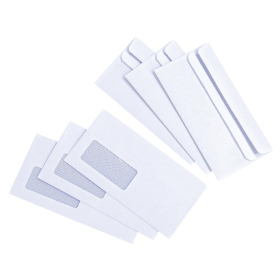 5 Star Value Self Seal DL Windowed Wallet Envelope 80gsm White 1000 Pack 638515 889014 F