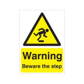 5 Star Warning Beware Of Step Sign Self Adhesive Vinyl A5 FS00661 F