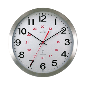 Acctim Century 24 Hour Radio Controlled Clock Aluminium 392128 F