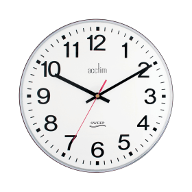 Acctim Clarkenwell Wall Clock Silent Non Ticking 300mm Diameter White 795322 F