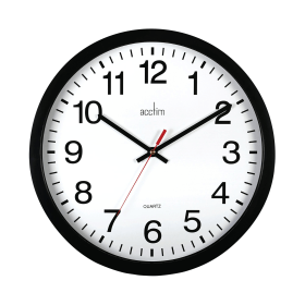 Acctim Controller Silent Sweep Wall Clock 368mm Black 392126 F