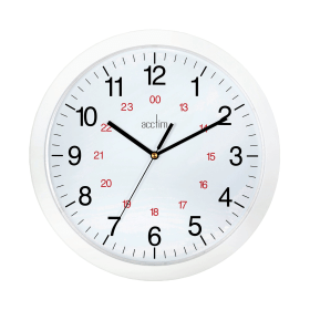 Acctim Metro 24 Hour Plastic Wall Clock 300mm White 392120 F