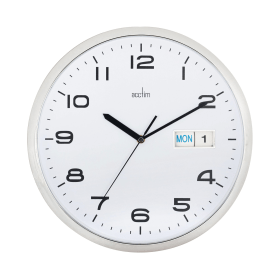 Acctim Supervisor Wall Clock 320mm Chrome White 392115 F