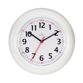 Acctim Wexham 24 Hour Plastic Wall Clock White 392114 F