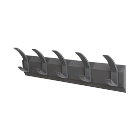 Acorn Wall Mounted Coat Rack with 5 Hooks 610mm x 57mm x 1200mm Grey 146381 F