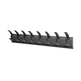 Acorn Wall Mounted Coat Rack with 8 Hooks 830mm x 57mm x 1200mm Black 448638 F