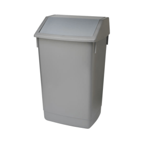 Addis Flip Top Metallic Grey Bin 60L AG813418 F