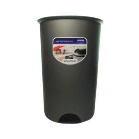Addis Metallic Grey Smart Round Bin Base 50L AG11370 F