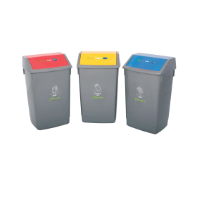 Addis Recycling Bin Kit 60 Litres Red Yellow Blue 3 Pack 136383 F