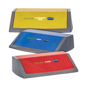 Addis Recycling Bin Kit Lids Metallic Red Yellow Blue 3 Pack 113811 F