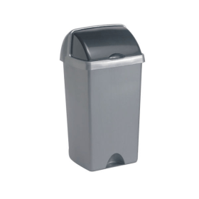 Addis Roll Top Metallic Grey Bin 50L AG813417 F