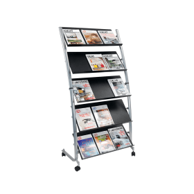 Alba 5 Shelf Mobile Literature Display Stand A4 DD5GM 366482 F