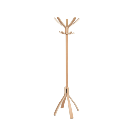 Alba Cafe Coat Stand 550mm x 550mm x 1760mm Light Wood 447526 F