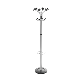 Alba Chromy Coat Stand 350mm x 350mm x1 790mm Chrome Black 105261 F