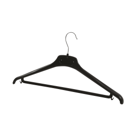 Alba Coat Hanger 450mm x 22mm x 60mm Plastic Black 20 Pack 100840 F