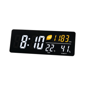 Alba LED Wall Clock With CO2 Level Temperature Humidity Sensor Black 830732 F
