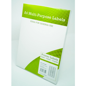 Alpa Cartridge Multipurpose Labels Laser Copier Inkjet 64mm x 33.9mm White 100 Pack 565589 F