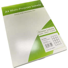 Alpa Cartridge Multipurpose Labels Laser Copier Inkjet 72mm x 63.5mm White 100 Pack 565587 F
