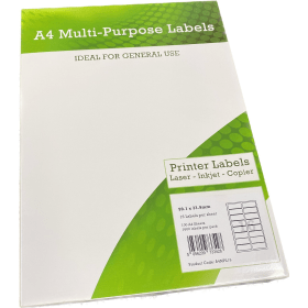 Alpa Cartridge Multipurpose Labels Laser Copier Inkjet 99.1mm x 34mm White 100 Pack 565609 F